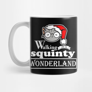 Walking in a Squinty Wonderland - White Outlined Version Mug